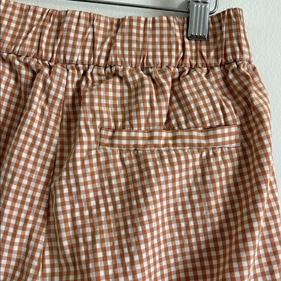 Everlane Light Brown and White Gingham High-Waist Women's Shorts Size 4 - Picture 9 of 9
